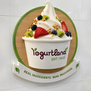 Insegna Decorativa Personalizzata in Resina Ecologica Dipinta a Mano per Negozi di Yogurt Gelato - Product Image 1
