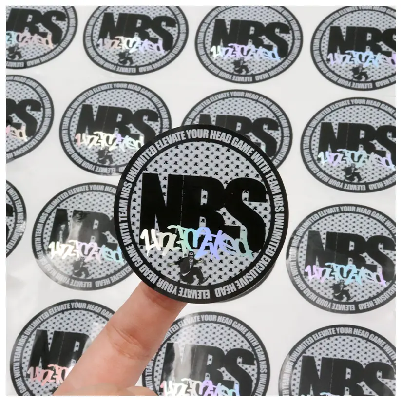 Custom Logo Packaging Print Foil Hologram Hat Label Sticker Holographic Label