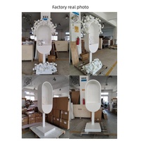 Cabine téléphonique en métal blanc moderne personnalisable, support de livre d'or audio-vidéo pour décorations de mariage