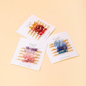 Juego <span class=keywords><strong>de</strong></span> Horquillas con Cristales Naturales al por Mayor, Accesorios para el Cabello Frescos y Delicados para Mujeres y Niñas, Regalo para Fiestas - Product Image 4