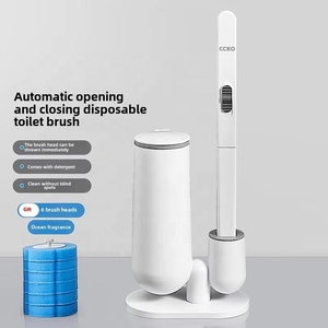 Kit de nettoyage de salle de bain : <span class=keywords><strong>Brosse</strong></span> WC jetable, <span class=keywords><strong>Brosse</strong></span> de nettoyage, Éponge de nettoyage, <span class=keywords><strong>Brosse</strong></span> WC en plastique pour interstices, Nettoyage sans angle mort - Product Image 2