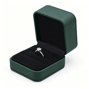 Custom Ring <b>Box</b> Luxury Rigid Leatherette Custom Jewelry <b>Display</b> <b>Box</b> Velvet Insert Foil Stamping Custom Logo Factory Wholesale - Product Image 3