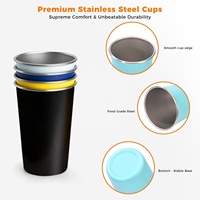 Gobelets empilables colorés Moioco en métal incassable, gobelets réutilisables sans BPA pour le camping, les voyages, les activités de plein air