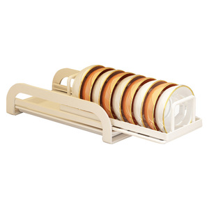 Égouttoir à vaisselle à plusieurs niveaux Najia, taille L, empilable, organisateur de placard coulissant pour rangement de cuisine, forme ovale, égouttoir multifonctionnel - Product Image 2