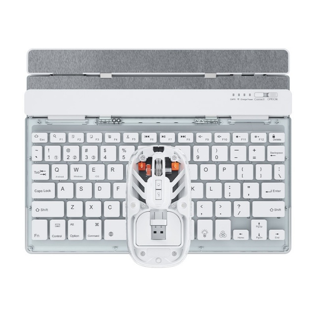 Wireless 2.4G for Dual-Mode RGB Backlit Keyboard Mouse Set with USB Interface 78 Keys Ergonomic Design for Home/Office Use