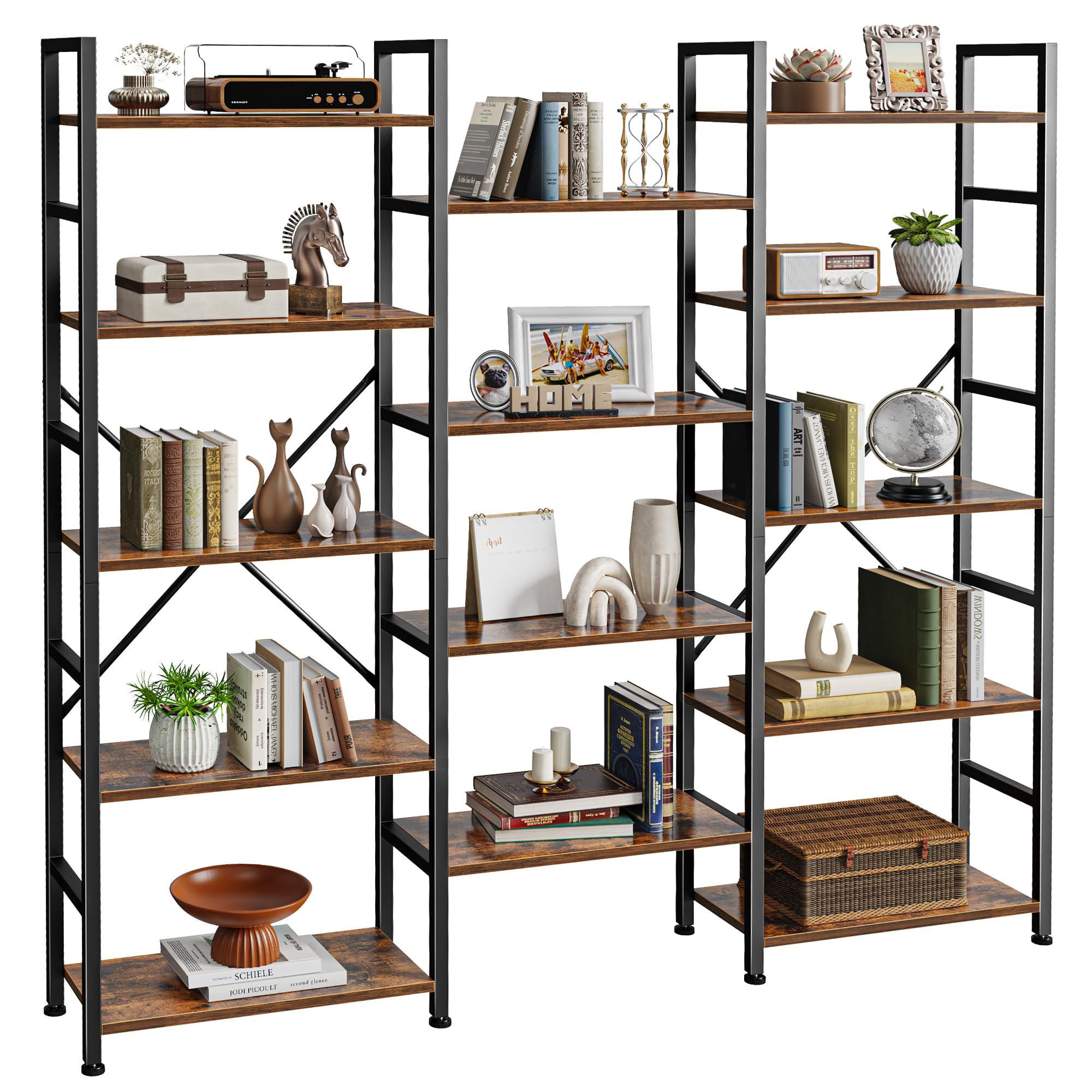 4 Tier kệ sách Kệ sách rộng cuốn sách Kệ cuốn sách Trường hợp với 11 mở hiển thị kệ