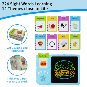 Juguetes Educativos en Inglés, Tableta de Escritura LCD 2 en 1, 224 Palabras Visuales, Pizarra de Dibujo y Lector de Tarjetas - Product Image 2