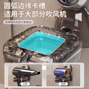 Soporte de Pared para Secador de Pelo JUXIN con Ventosa, Transparente, Circular, para Esquina, Soporte de Almacenamiento para Baño, Duradero - Product Image 3