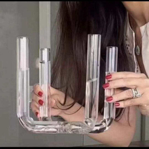 <span class=keywords><strong>Vase</strong></span> à fleurs en verre avec logo personnalisé <span class=keywords><strong>Vase</strong></span> en cristal de qualité supérieure au design unique - Product Image 3