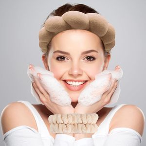 Set Fascia per Capelli e Fasce da Polso in Spugna Morbida per Spa, Lavaggio Viso, Trucco e Cura della Pelle, per Donne e Ragazze - Product Image 2