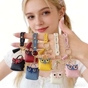 Mini PU <strong>Leather</strong> Keychain Coin Purse and <strong>Key</strong> Holder with Animal <strong>Key</strong> Pendant Convenient <strong>Leather</strong> <strong>Key</strong> <strong>Chain</strong> - Product Image 1