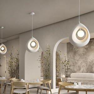 <strong>Designer</strong> Hanging Chandeliers Wabi-sabi Style Bedroom <strong>Lighting</strong> <strong>Fixtures</strong> Adjustable Height LED Lights with Dimmer Iron Frame - Product Image 2