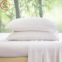 Draps de luxe tissés en tissu 100 % Lyocell de bambou ShiSilk, 300 fils, rafraîchissants, écologiques, motif uni, faits à la main, hypoallergéniques