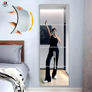 Espejo autoadhesivo personalizado para decoración de pared del hogar, espejo acrílico autoadhesivo personalizado, pegatina de pared para baño, espejo suave impermeable