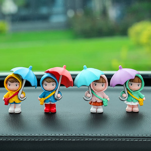 Cute Cartoon Girl <b>Car</b> <b>Ornaments</b> Plastic Decorations Set Of Four Random Colors For <b>Car</b> Interior Decoration - Product Image 1