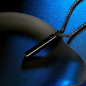 Collier tendance en acier tungstène plaqué <span class=keywords><strong>or</strong></span> avec pendentif long et lisse, options de <span class=keywords><strong>chaîne</strong></span> personnalisées - Product Image 4