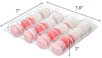 Boîtes à macarons en plastique, lot de 40, inserts transparents pour contenants à macarons, pour 16 macarons, boîtes d'emballage