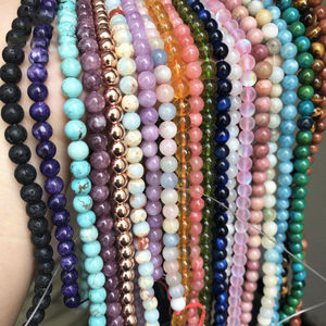 Perles de pierres précieuses naturelles 4 6 8 10mm Agate oeil de tigre améthyste Quartz Turquoise perles de pierre naturelle pour bracelet à bricoler soi-même collier - Product Image 4