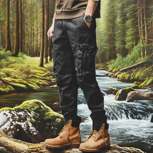 กางเกงคาร์โก้ผู้ชายคุณภาพสูงปี 2026 ผ้าฝ้าย 100% กระเป๋าใหญ่ สไตล์ลำลอง ทรงเข้ารูป ขอบเอวยางยืด ระบายอากาศได้ดี สไตล์เรโทร - Product Image 2