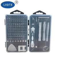 LXDTE 115in1 Set Obeng Presisi Mini Multi-Fungsi CRV Peralatan Perbaikan Profesional untuk Ponsel Laptop PC Kacamata Baja Keras