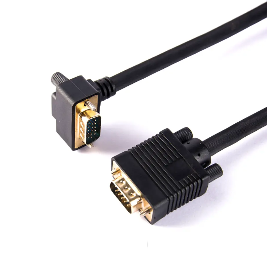 Komputer Kabel VGA Male To Male Sudut Kanan VGA untuk Monitor VGA Kabel