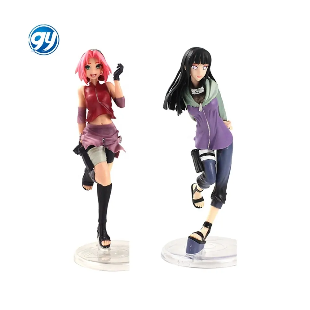 Figuras de 20-22CM Haruno Sakura 780 # Hyuga Hinata 733 # koleksiyon Cosplay karikatür modeli Anime PVC Action Figure (OppBag) muneco