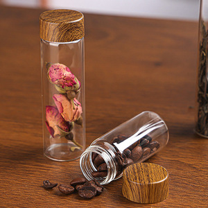 <b>Glass</b> Tea Storage Bottles Cylinder Screw Cap Sealed Portable Display For Herbal Tea Sample <b>Container</b> 4421 - Product Image 4