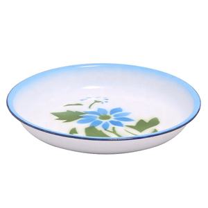 Assiette De Riz En Émail Déco Fleur Bon Marché - Product Image 1