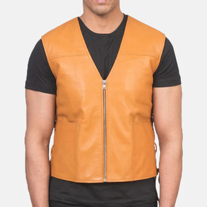 High Quality Breathable Outerwear Custom Logo Fashionable Leather <b>Vest</b> <b>for</b> <b>Men</b> Best Style Genuine Leather Made <b>Vests</b> <b>for</b> <b>Men</b> - Product Image 3