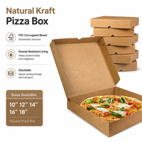 Caja de Pizza Kraft con Logotipo Personalizado de Fábrica, Caja de Papel Corrugado Resistente y Ecológica, Venta al por Mayor para Entrega de Pizza para Llevar