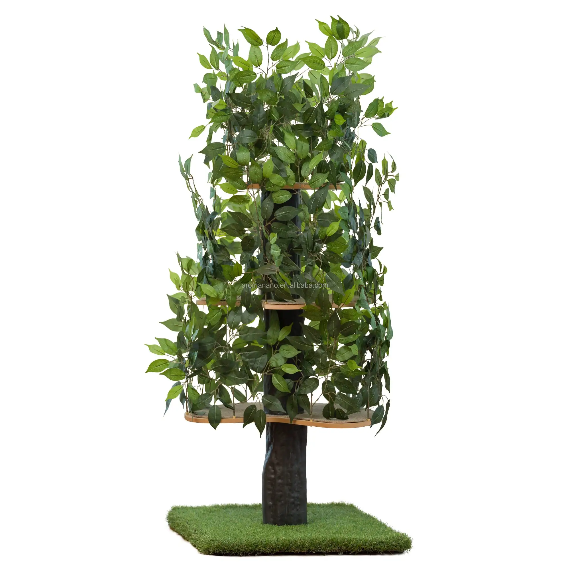 AromaNano Multi-Level Cat Condo for Indoor Cat Tree with Leaves Activity Tree Cat House