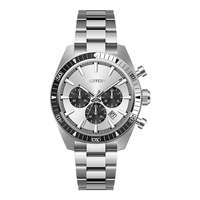 Montre à quartz multifonctionnelle de luxe pour homme, étanche, en acier inoxydable, avec phase de lune