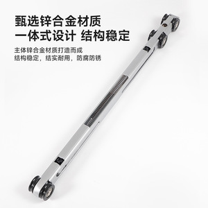 Two Way Buffer Sliding Door Track Hardware 80kg Load Zinc Alloy Kitchen Wooden Aluminum Frame Door Roller Accessories - Product Image 4