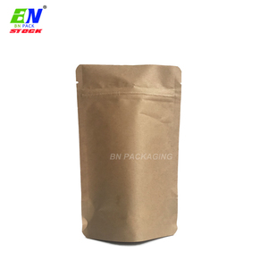 Bolsa de papel <span class=keywords><strong>Kraft</strong></span> marrón Compostable zip lock packaging <span class=keywords><strong>doypack</strong></span> para café - Product Image 3