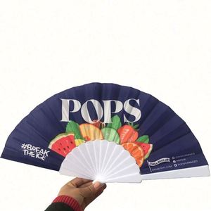 Wholesale Customized Rainbow Carved Bamboo Fabric Gay Pride Folding <b>Handheld</b> <b>Fan</b> 23cm White Ribs Eco-Friendly Wedding - Product Image 2