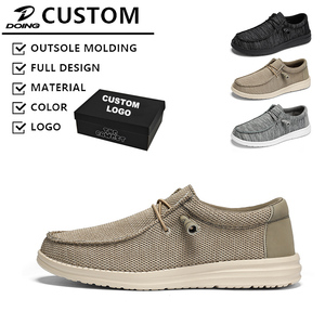 Zapatos de lona transpirables ligeros de talla grande 50 para verano, mocasines de conducción, zapatos planos informales para caminar para <span class=keywords><strong>hombre</strong></span> con logotipo personalizado - Product Image 1