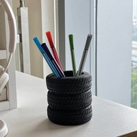 Fournitures de bureau créatives en forme de pneu, rangement de bureau multifonctionnel, porte-stylos, porte-pinceaux de maquillage, articles décoratifs