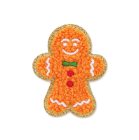 Patchs en chenille personnalisés de Noël en gros, appliques à paillettes thermocollantes pour vêtements d'enfants, pulls et sacs