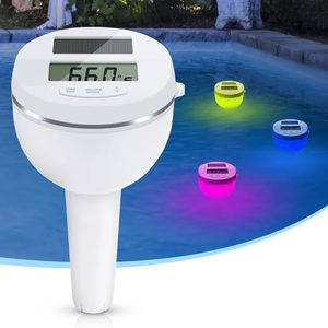 Venta al por mayor piscina solar LCD termómetro digital con espectáculo de luz Spa bañera de hidromasaje baño termómetro funcional - Product Image 1