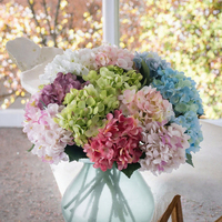 Bunga Hydrangea Sutra Buatan Tangan Realistis untuk Dekorasi Tahun Baru, Pesta, Pernikahan, dan Meja Rumah