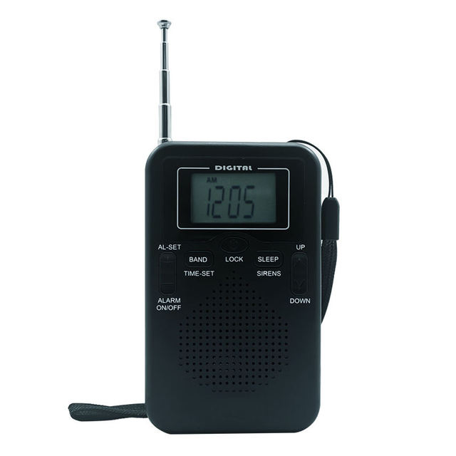W206 Portable AM/FM 2-Band Digital Radio 1800mAh LCD Display Alarm Clock Headphone Jack