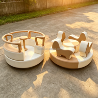 Manège Princesse Blanche Double Attrayant et Attrayant, avec Trois Coupelles, Équipement de Jeu Rotatif pour Aires de Jeux et Location de Fêtes