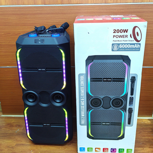 Abs-12201 Stereo Woofer Karaoke Loa Với 2 Mic RGB Ánh Sáng Hifi Bass Không Dây Màu Xanh-Răng Tháp Ngoài Trời Đảng Loa - Product Image 2