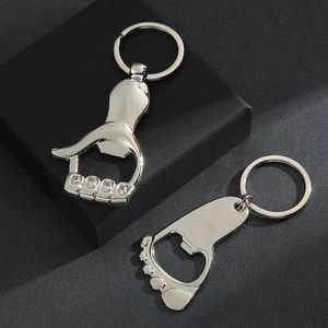 Décapsuleur de bouteille de bière en métal personnalisé et créatif, porte-clés en forme de pied, pendentif, personnalisation publicitaire, cadeaux promotionnels d'entreprise - Product Image 2