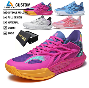 Chaussures de sport respirantes personnalisées en gros pour le printemps, baskets à semelle souple en caoutchouc pour femmes et hommes, chaussures de basketball en maille - Product Image 1