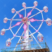 Grande Roue Métallique Thème Cœur Rose de 20m, Idéale pour Centres Commerciaux Intérieurs/Extérieurs et Manèges de Fête Foraine - Vente Flash