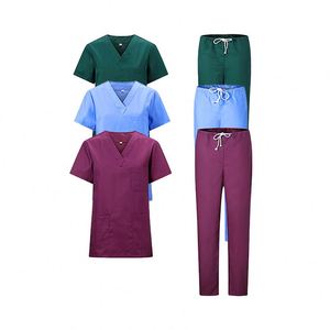 Tela para uniformes unisex de algodón naranja y rosa, conjuntos de uniformes elegantes de talla grande. - Product Image 1