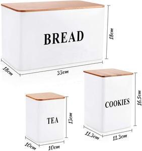 Metal <strong>Kitchen</strong> Storage <strong>Square</strong> Bread <strong>Bin</strong> and Canisters Set of 5 - Product Image 5