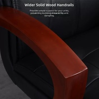 Chaise de bureau pivotante de direction à dossier haut avec revêtement en cuir PU réglable et structure en bois