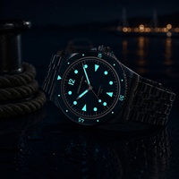 Montre automatique vintage OEM Skin Diver, mouvement 9015, verre saphir double bombé, 100 m, montre mécanique personnalisée, 39 mm